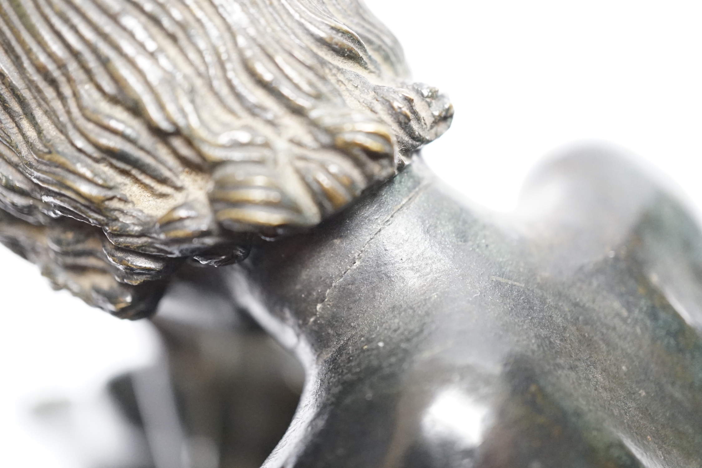 After the Antique, Bronze study of Boy with Thorn, 19cm high